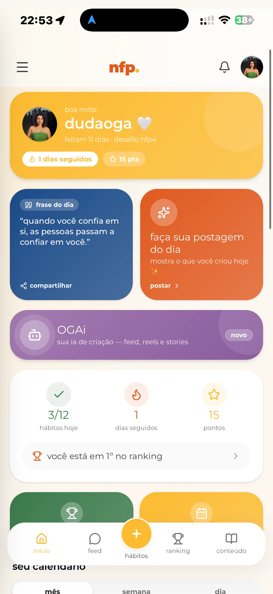 tela inicial do aplicativo ninguém fica parada